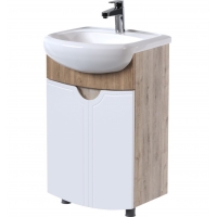 Тумба для ванной Mixline Крокус-50 белый-дуб кантри под умывальник Арго-50
