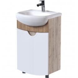 Тумба для ванной Mixline Крокус-50 белый-дуб кантри под умывальник Арго-50