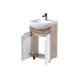 Тумба для ванной Mixline Крокус-50 белый-дуб кантри под умывальник Арго-50