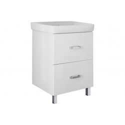 Тумба для ванной Mixline Стив-60 напольная 2-ящика белая под умывальник  Fest-60