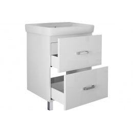 Тумба для ванной Mixline Стив-60 напольная 2-ящика белая под умывальник  Fest-60