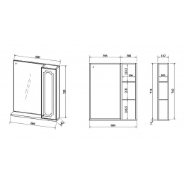Зеркало Ксения-60 R Sanflor