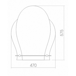 Зеркало Mixline Медео 470х575 с полкой