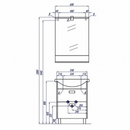 Тумба АКВАТОН БЕККА 60 Белый/Дуб Сомермет под раковину Балтика 60