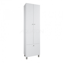 Шкаф - колонна Aquaton Симпл двустворчатая с бельевой корзиной белый 1A137403SL010
