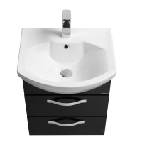 Тумба АКВАТОН Ария 50М черная под умывальник Смайл 50
