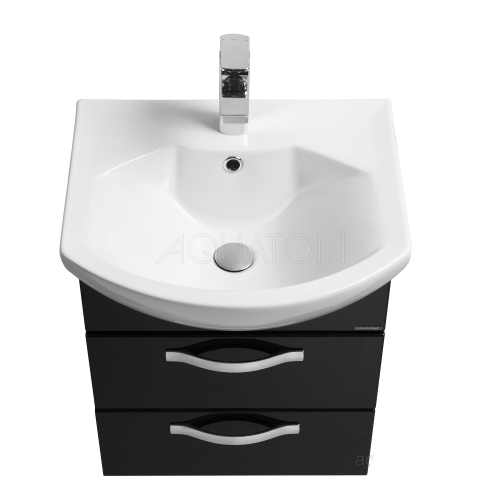 Тумба АКВАТОН Ария 50М черная под умывальник Смайл 50 купить в интернет магазине Санрай73