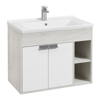 Тумба АКВАТОН Флай 80 белый, дуб крафт под раковину Миранда-80