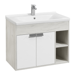 Тумба АКВАТОН Флай 80 белый, дуб крафт под раковину Миранда-80