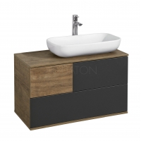 Тумба АКВАТОН Терра 85 подвесная дуб кантри/антрацит