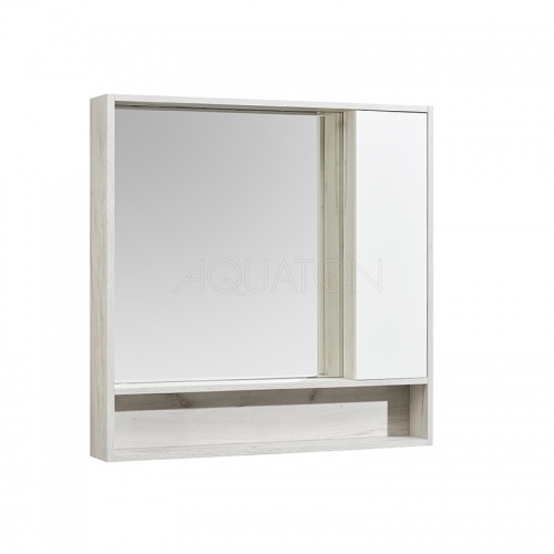 Зеркальный шкаф Aquaton Флай 100 белый, дуб крафт 1A237802FAX10 купить в интернет магазине Санрай73