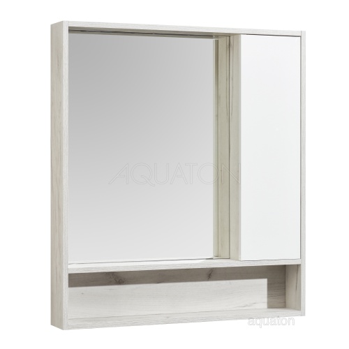Зеркальный шкаф Aquaton Флай 80 белый, дуб крафт 1A237702FAX10 купить в интернет магазине Санрай73