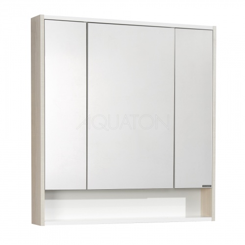 Зеркальный шкаф Aquaton Рико 80 белый, ясень фабрик 1A215302RIB90 купить в интернет магазине Санрай73