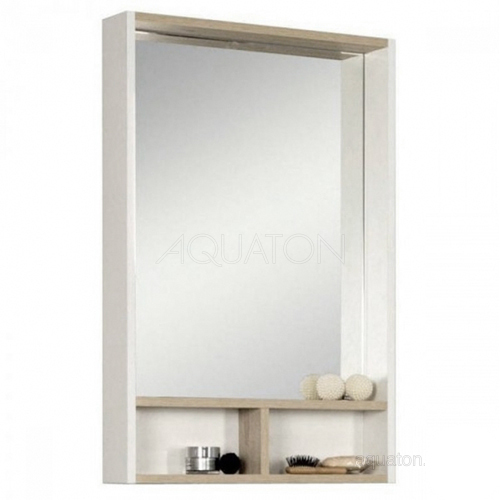 Зеркало Aquaton Йорк 55 белый, ясень фабрик 1A173202YOAV0 купить в интернет магазине Санрай73