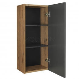 Шкаф навесной Сохо Дуб Веллингтон/Графит софт Акватон