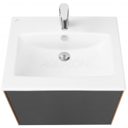 Тумба Акватон Сохо 60 Дуб Веллингтон/Графит под раковину Элина 60