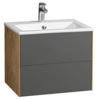 Тумба Акватон Сохо 60 Дуб Веллингтон/Графит под раковину Элина 60