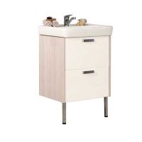 Тумба АКВАТОН Йорк 55 белый глянец/ясень фабрик