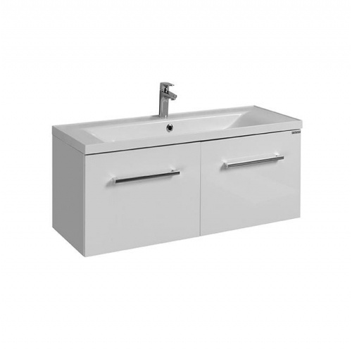 Тумба АКВАТОН Мадрид 100 М белый 2 ящика, под раковину Премьер 100 купить в интернет магазине Санрай73