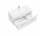 Тумба АКВАТОН Мадрид 100 М белый 2 ящика, под раковину Премьер 100