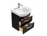 Тумба АКВАТОН Ария 50М черная под умывальник Смайл 50