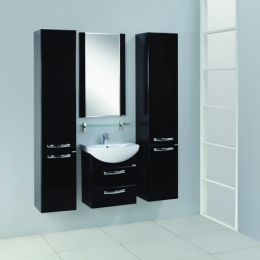 Тумба АКВАТОН Ария 50М черная под умывальник Смайл 50