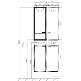 Шкаф - колонна Aquaton Флай 1-створчатый белый, дуб крафт левый 1A237903FAX1L