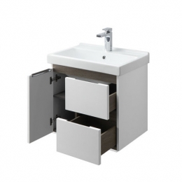 Тумба АКВАТОН Рене 60 белый/грецкий орех под раковину Fest 60