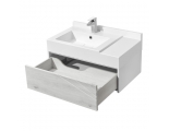 Тумба под раковину Aquaton Сакура 80 ольха наварра, белый глянец 1A236401SKW80
