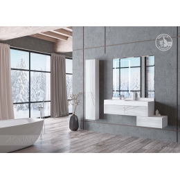 Шкафчик Aquaton Сакура левый ольха наварра, белый глянец 1A220803SKW8L