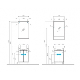 Тумба АКВАТОН Рико 50 белый/ясень фабрик под раковину Smile 50