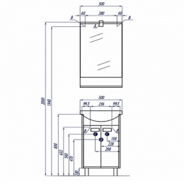 Тумба АКВАТОН БЕККА 50 Белый/Дуб Сомермет под раковину Smile 50