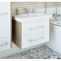 Тумба Ларго-70.2 белый, вяз швейцарский, под раковину Фостер-70/Тигода 70/Q70