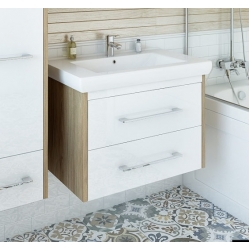 Тумба Ларго-70.2 белый, вяз швейцарский, под раковину Фостер-70/Тигода 70/Q70