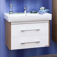 Тумба Ларго 2-80 белый,вяз швейцарский ,под раковину Тигода-80 Sanflor