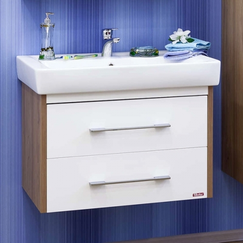 Тумба Ларго 2-80 белый,вяз швейцарский ,под раковину Тигода-80 Sanflor купить в интернет магазине Санрай73