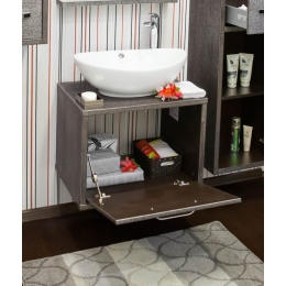 Тумба РУМБА 60 венге-серебро Sanflor под раковину Гамма 56
