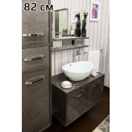 Тумба РУМБА 82 венге-серебро Sanflor под раковину Гамма 56