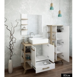 Тумба Ингрид-80 R (ШвБ) под раковину Олимпия-56/Джой-2 Sanflor