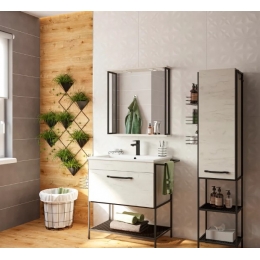 Тумба Бруклин-75 (Дк/Б) + раковина PIANO-75. Комплект Sanflor