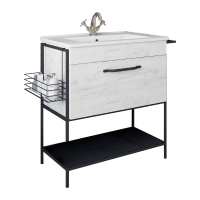 Тумба Бруклин-75 (Дк/Б) + раковина PIANO-75. Комплект Sanflor