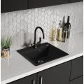Кухонная мойка Lemark HANKA 570 кварцгранит, прямоугольная, серый шелк
