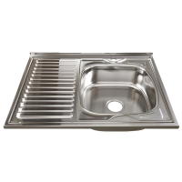 Мойка для кухни MIXLINE 600х800 мм, накладная, толщина 0,6 мм, правая