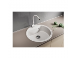Мойка для кухни Mixline ML-GM09, 490ММ (глубина чаши 185) круглая, белая (331)