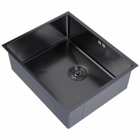 Мойка для кухни MIXLINE PRO 53х43 (3,0) подстольный монтаж, вып 3 1/2 22см с сифоном, черный графит
