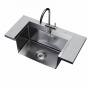 Мойка для кухни MIXLINE PRO 60х45 (3,0) настольный монтаж, вып 3 1/2 22см с сифоном, сатин