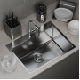 Мойка для кухни MIXLINE PRO 60х45 (3,0) настольный монтаж, вып 3 1/2 22см с сифоном, сатин