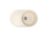 Мойка для кухни Mixline ML-GM16 (328), 455*720*180мм, овальная с крылом, бежевая