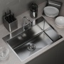 Мойка для кухни MIXLINE PRO 65х45х22 (3,0) настольный монтаж,  выпуск 3 1/2, сифон, сатин