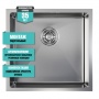 Мойка для кухни MIXLINE PRO 45х42х20см (3,0) подстольный монтаж, 1чаша, выпуск 3 1/2, сифон, сатин